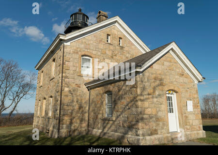 Ancien champ Point Lighthouse à East Setauket Long Island, New York. Banque D'Images