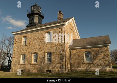 Ancien champ Point Lighthouse à East Setauket Long Island, New York. Banque D'Images