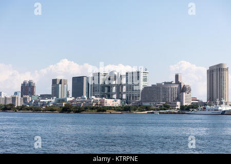 Siège de Fuji Television, Odaiba, vu de Minato, Tokyo Banque D'Images