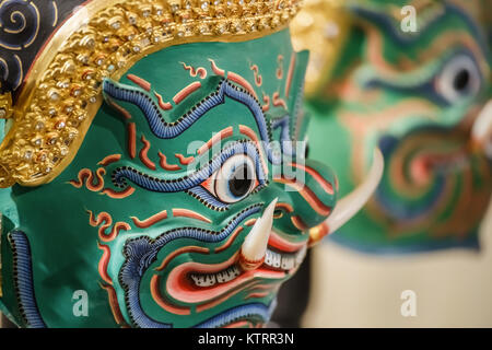 Hua Khon Thai traditionnels (masque) utilisé à Khon - danse traditionnelle thaïlandaise de l'épique Ramayana Saga, BANGKOK, THAÏLANDE - 11 août : Khon Thai Hua (Tradit Banque D'Images