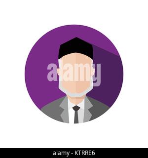 Vieil Homme icône circulaire plat Simple Vector Illustration Graphic Design Illustration de Vecteur