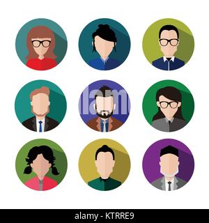 Icône circulaire simple télévision Business People Vector Illustration Graphic Design Set Illustration de Vecteur