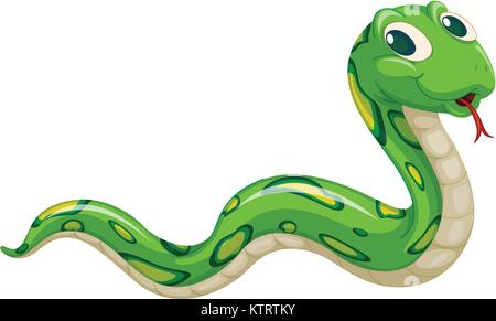 Illustration du serpent vert sur fond blanc Illustration de Vecteur