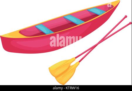 Canoë sur un fond blanc Illustration de Vecteur