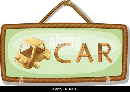 Illustration d'un conseil et de voiture sur un fond blanc Illustration de Vecteur