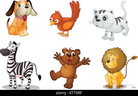 Illustration d'un ensemble d'animaux mignon Illustration de Vecteur
