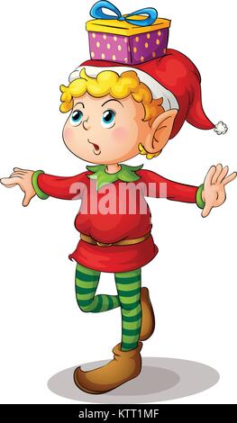 Illustration d'un lutin de Noël Illustration de Vecteur