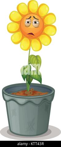 Illustration d'une fleur dans le pot Illustration de Vecteur