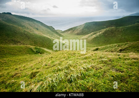 Collines de Iraya, Basco, Batanes, Philippines. Banque D'Images