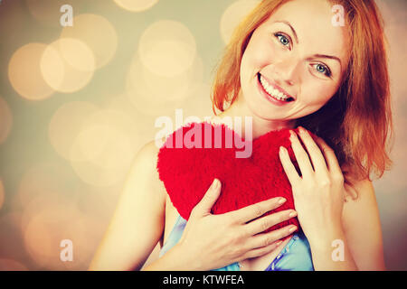 Femme en attente de Valentine's Day Banque D'Images