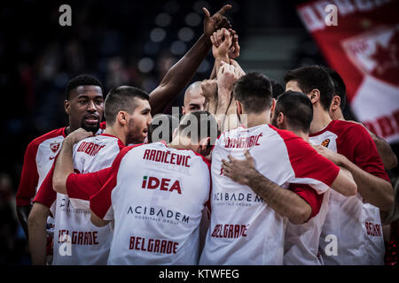 15 novembre 2017, Kombank Arena, Belgrade, Serbie ; Turkish Airlines Euroleague Basket-ball, stade Crvena Zvezda Belgrade contre le CSKA Moscou mts Banque D'Images