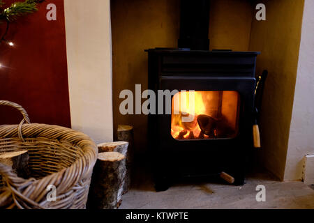 Poêle à bois en sturry Canterbury Kent uk décembre 2017 Banque D'Images