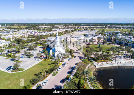 Floride, FL Sud, Port Saint Lucie, Tradition, communauté planifiée, vue aérienne aérienne d'oiseau au-dessus, Hôtel de ville, les visiteurs voyage visite touristique Banque D'Images