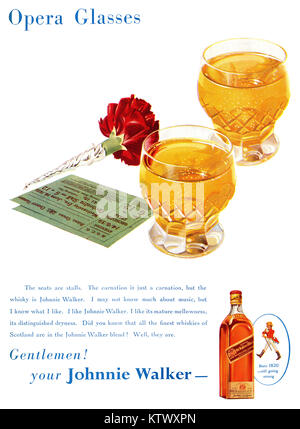 1939 La publicité pour le Whisky Johnnie Walker. Banque D'Images