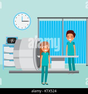 Les médecins, un appareil médical moniteur matériel d'horloge Illustration de Vecteur