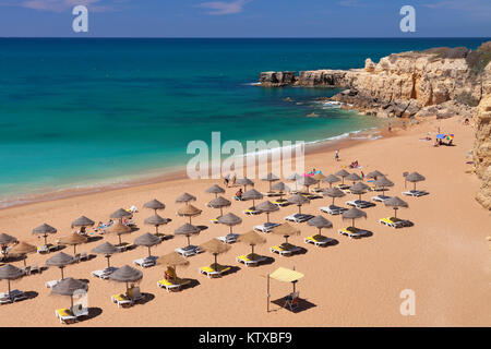 Praia do Castelo beach, l'océan Atlantique, Albufeira, Algarve, Portugal, Europe Banque D'Images