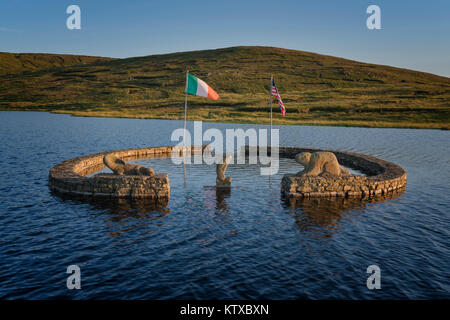 Mémorial de l'Île Beaver, l'Île Arranmore, comté de Donegal, Ulster, République d'Irlande, Europe Banque D'Images