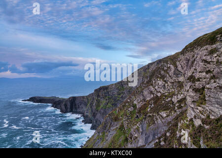 Fogher falaises, Valentia Island, comté de Kerry, Munster, République d'Irlande, Europe Banque D'Images