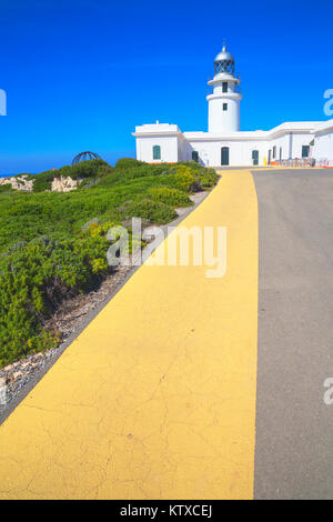 Le phare de Cap de Cavalleria, Minorque, Iles Baléares, Espagne, Méditerranée, Europe Banque D'Images