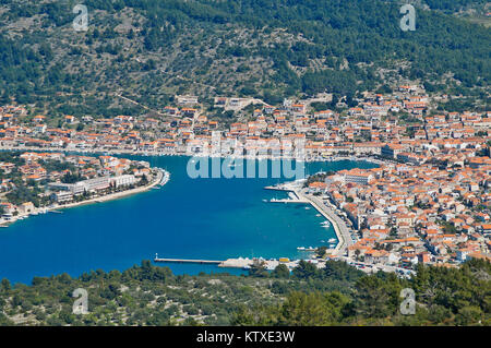 Vue de Vela Luka à partir de la colline Hum Banque D'Images