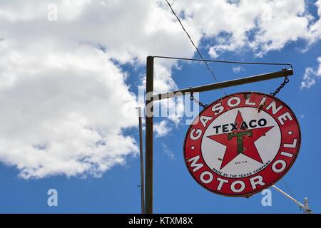 New York, USA - 20 juillet 2017 : Texaco signe. Texaco, Inc. ("La société Texas') est une filiale de la pétrolière américaine Chevron Corporation. Banque D'Images