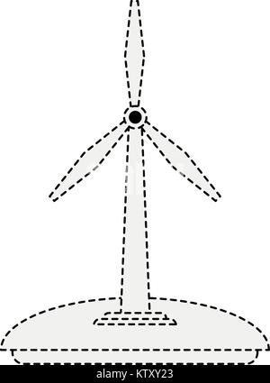 L'énergie verte des éoliennes Illustration de Vecteur