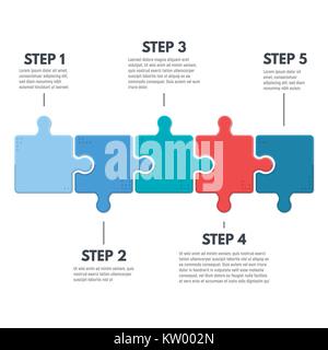 Étapes infographique Puzzle Illustration de Vecteur