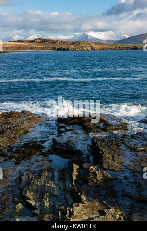 Scène d'hiver de l'Irlande, l'île de Valentia, comté de Kerry, Irlande Banque D'Images