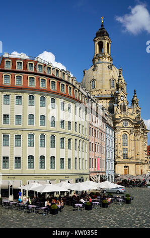 Dresde, nouveau marché avec l'église Notre Dame, Frauenkirche mit Neumarkt