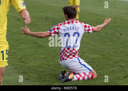 ZAGREB, CROATIE - Septembre 03, 2017 : European qualificatif pour la Coupe du Monde de la FIFA 2018 en Russie. La Croatie contre le Kosovo. Mattkovo PIVARIC (22) Banque D'Images