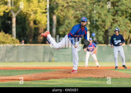 ZAGREB, CROATIE - 09 septembre 2017 : match de baseball Baseball Club entre Zagreb et BK Olimpija 83. De basket-ball Banque D'Images