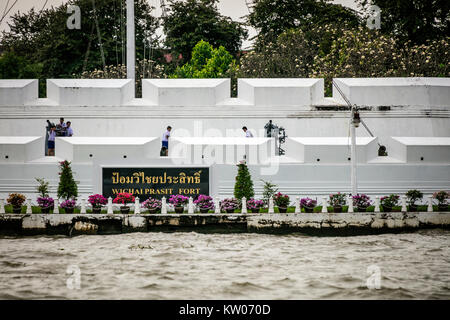 Wichai Prasit Fort, Chao Phraya, Bangkok, Thaïlande, Banque D'Images