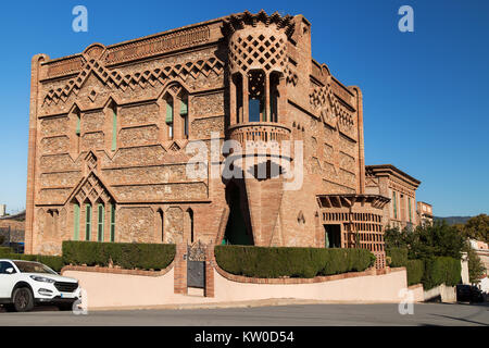 Casa Espinal à Colonia Güell de Barcelone, Espagne, province. Banque D'Images