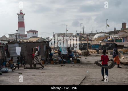 Phare de Jamestown, Jamestown, Jamestown, village de pêche Accra, Ghana Banque D'Images