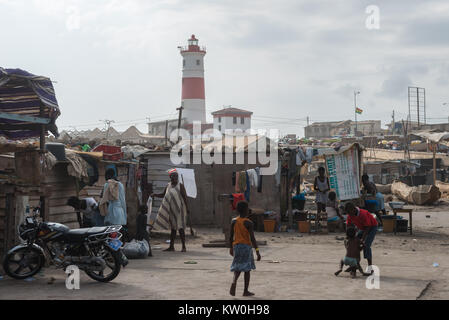 Phare de Jamestown, Jamestown, Jamestown, village de pêche Accra, Ghana Banque D'Images