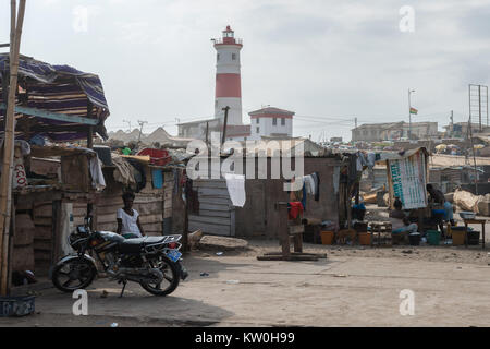 Phare de Jamestown, Jamestown, Jamestown, village de pêche Accra, Ghana Banque D'Images