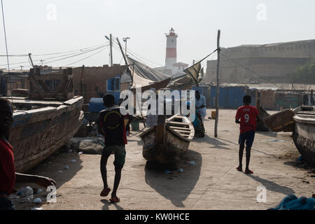 Phare de Jamestown, Jamestown, Jamestown, village de pêcheurs, d'Accra Accra, Ghana Région Banque D'Images