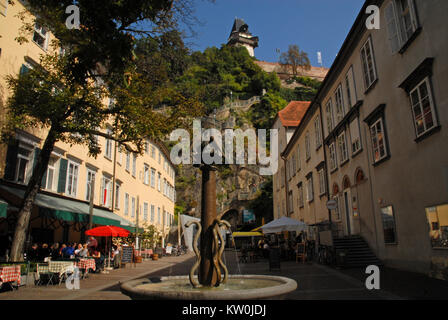 Schlossberg square à Graz, Autriche Banque D'Images