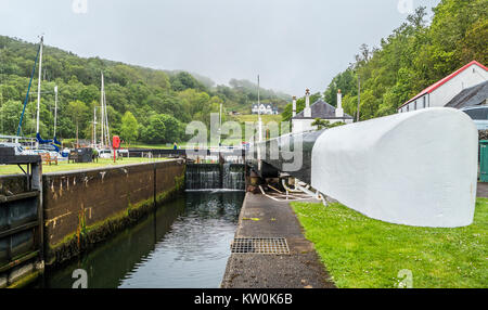 Les écluses du canal Crinan à Crinan, Argyll, Scotland Banque D'Images