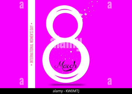 Bonne Journée de la femme carte de souhaits avec de beaux éléments de conception. Banque D'Images