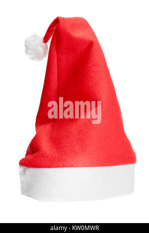 Haut rouge noël santa hat. Isolated on white Banque D'Images