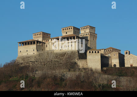Le château de Torrechiara, Parme, Italie Banque D'Images