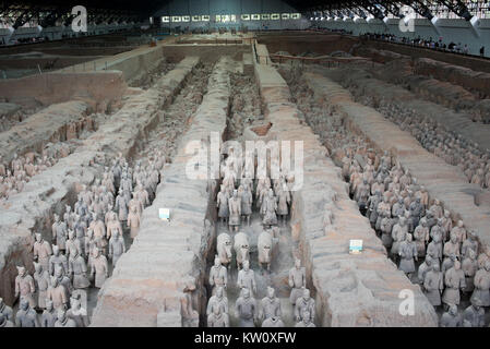 Le tombeau de Qin guerriers de terre cuite et les chevaux, Xi'an, Chine Banque D'Images