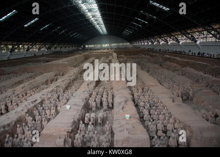 Le tombeau de Qin guerriers de terre cuite et les chevaux, Xi'an, Chine Banque D'Images