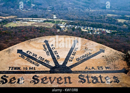 Sept membres Plaza à Rock City Gardens sur Lookout Mountain près de Chattanooga Tennessee, USA Banque D'Images