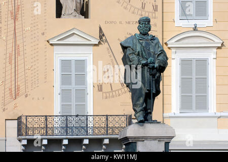 Italie, Emilie Romagne, Parme, Garibaldi-Denkmal Gouverneurspalast vor dem auf dem Piazza Garibaldi Banque D'Images