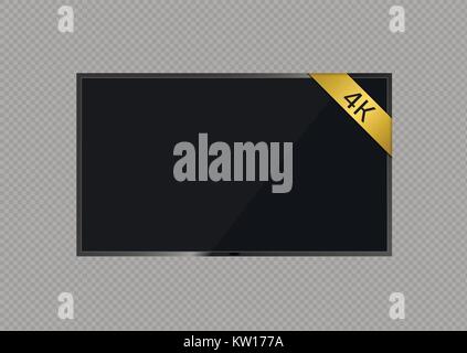 Écran plat 4K Illustration de Vecteur