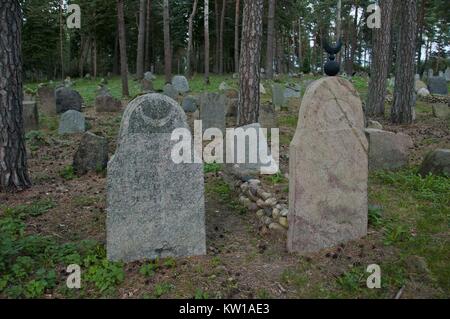 Tombes musulmanes à Kruszyniany, Podlaskie Voivodeship, Pologne. Banque D'Images