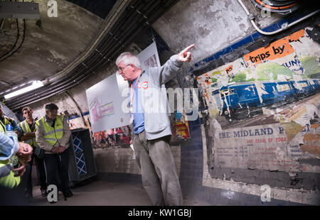 Les tunnels de métro Euston London Tour cachée, Banque D'Images