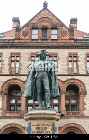 L'hôtel de ville d'Albany statue Schuyler NY Banque D'Images